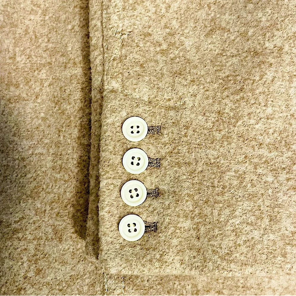 Helmut Lang Tan Trench Coat with Gold Fur Collar - Picture 9 of 16